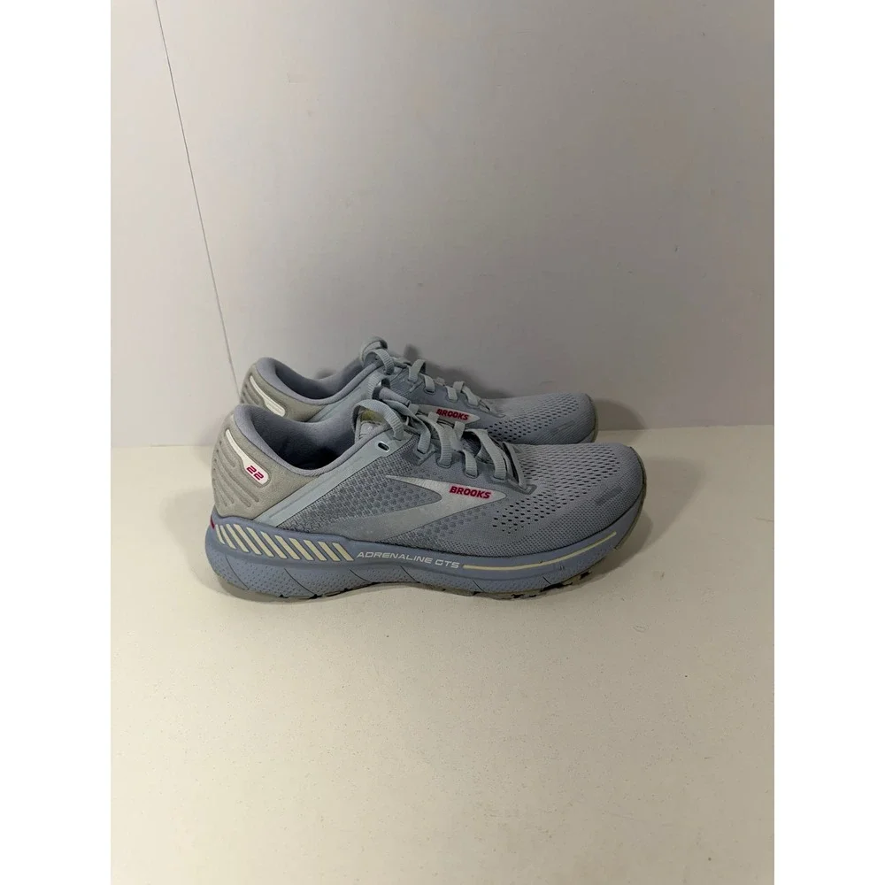 Brooks Adrenaline GTS 22 Womens Running Shoes Blue Grey Stability Sneakers
